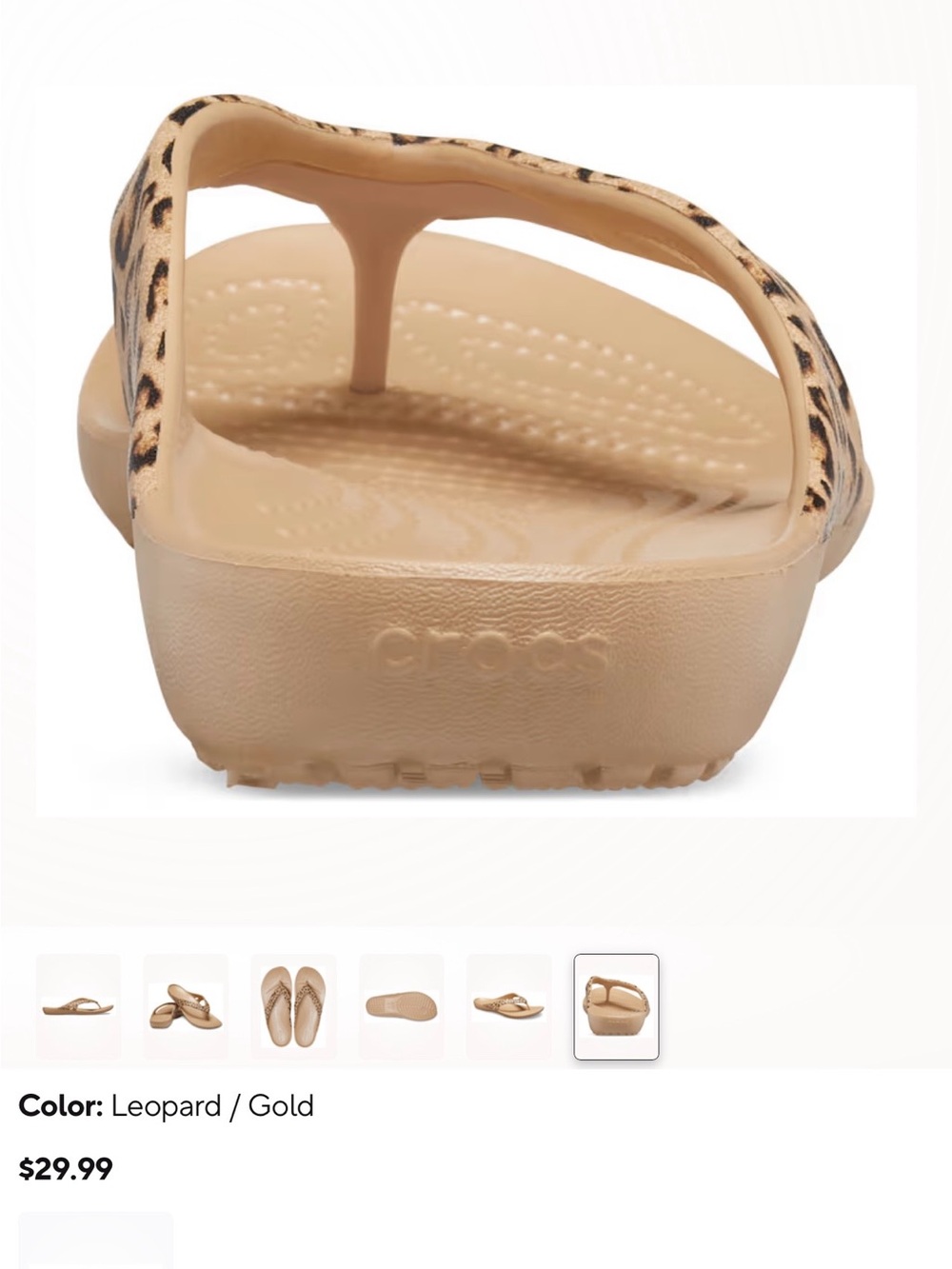 CROCS Kadee II Leopard Flip in Tan and Black - Picture 5 of 10